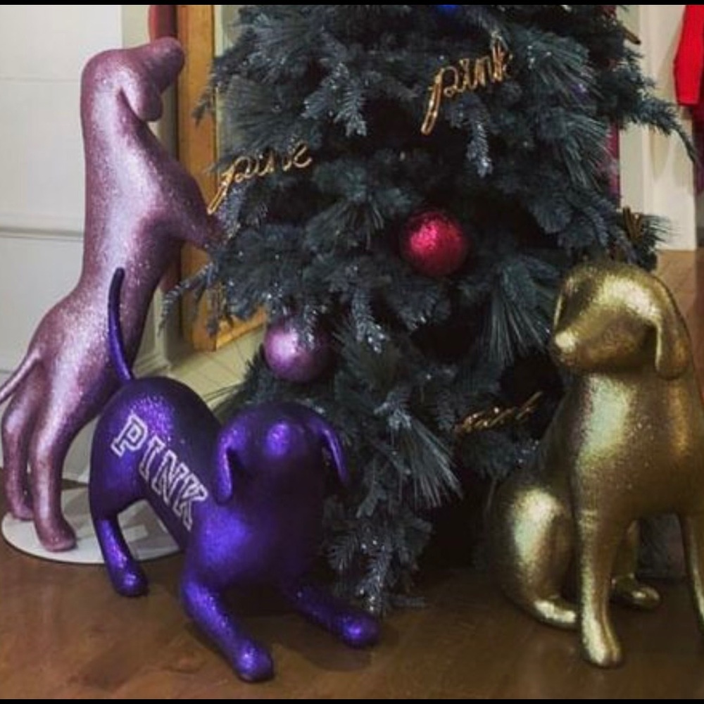 Iso glitter dog, sitting or standing on back legs plastic dog